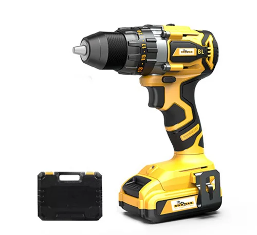 Good quality and powerful impact lithium electric drill 20v cordless brushless electric drill dual battery pack