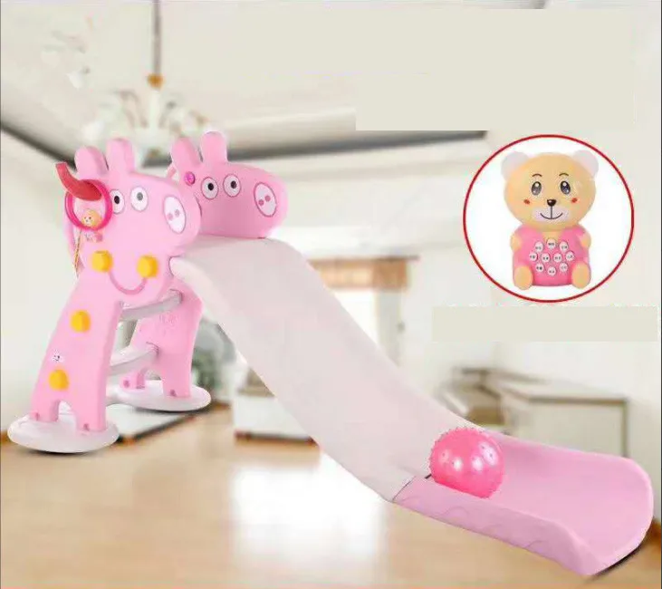 Детская семейная игровая площадка, модная комнатная горка с музыкальной корзиной, качели