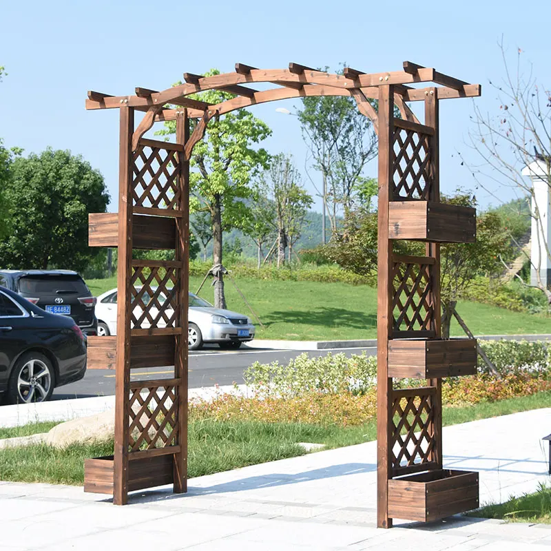 Antiseptic wood pavilions outdoor ornamental shelf Grape trellery garden fence