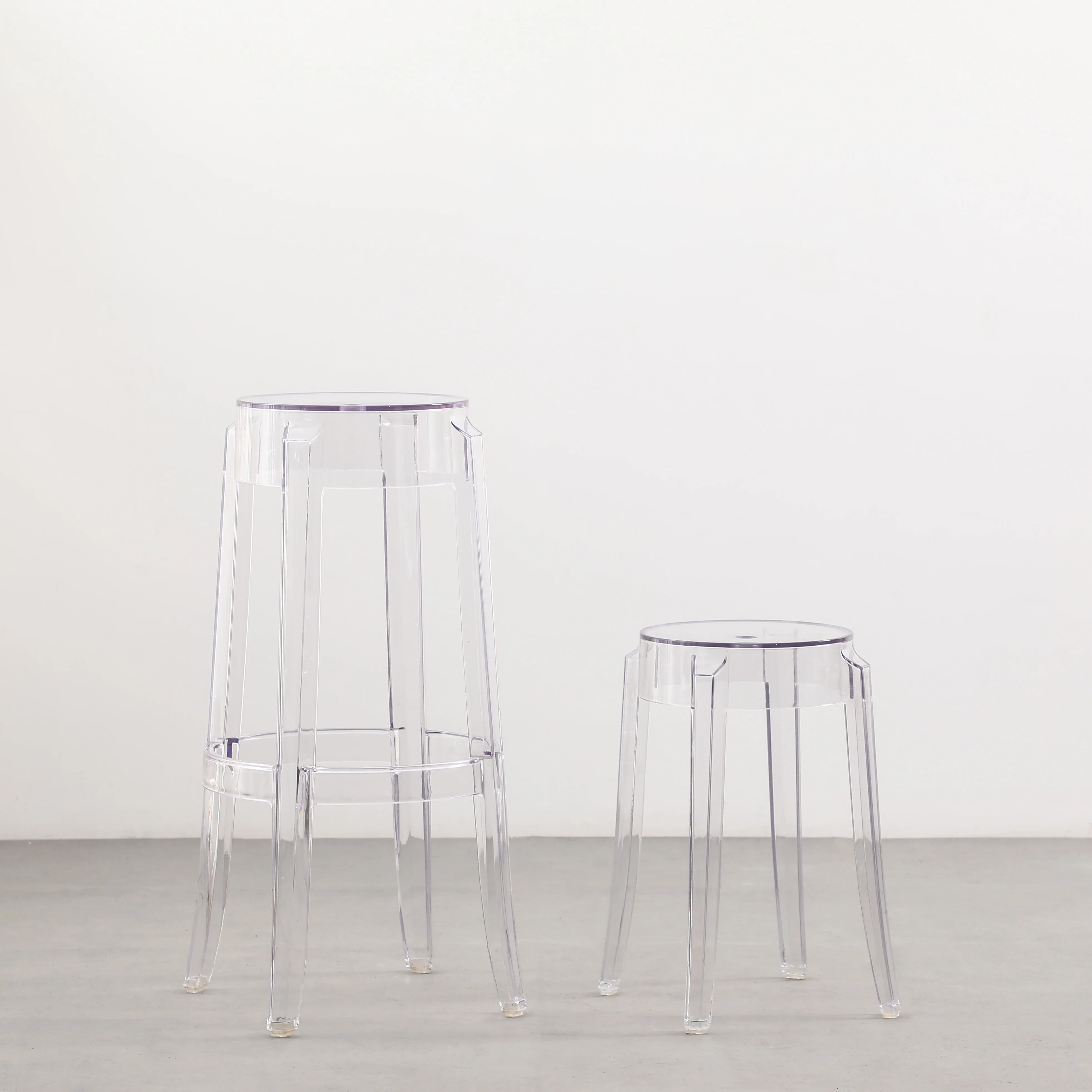 Wholesale bulk new product Transparent Clear Crystal PC Dining Plastic Stool Chair