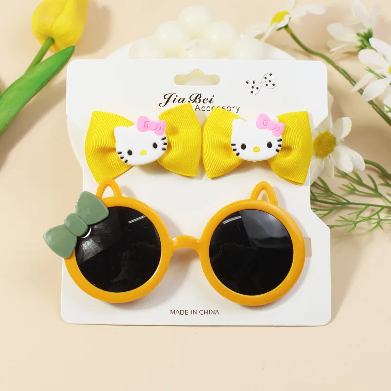 Cute Girls Headbands Hair Bows Clips Handmade Hair Sunglass Set for Infant Toddler Kids