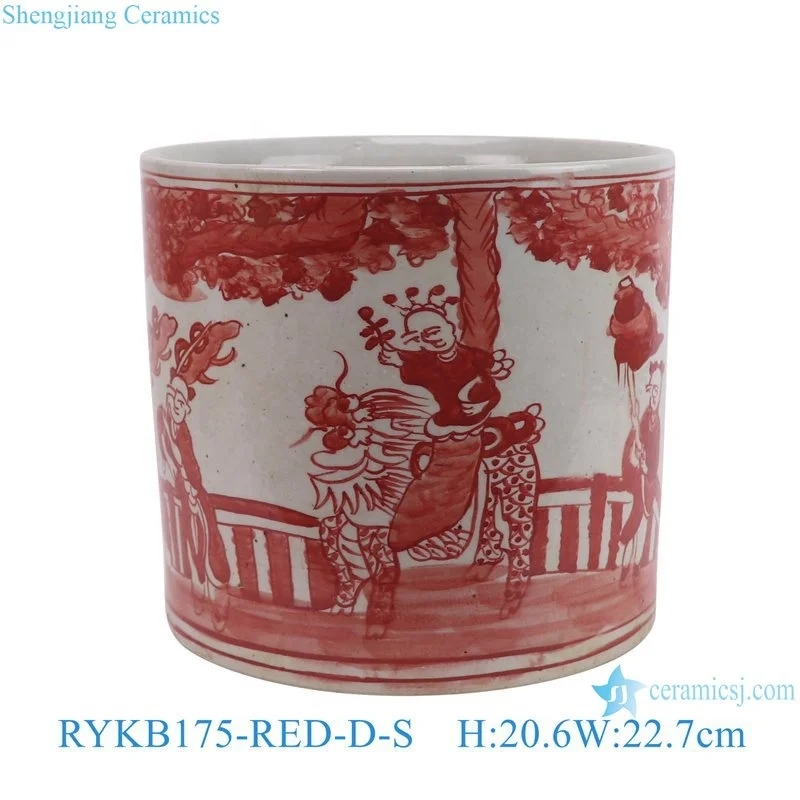 RYKB175-GREEN-RED-D-S Jingdezhen фарфоровый Рисунок дракона украшение для дома сада керамические мини-цветочные горшки прекрасный держатель ручек