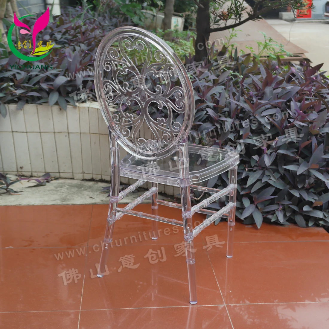Outdoor party rectangular plastic folding dinning table chair set, transparent acrylic ghost chair for wedding or banquet