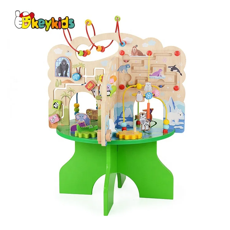 Лидер продаж, Детский развивающий деревянный классический лабиринт с бусинами и столом W11B223