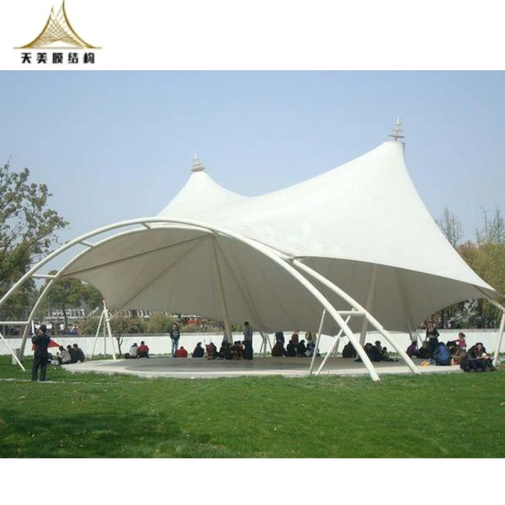 2024 New Custom PVDF PTFE ETFE Basketball Tennis Court Roof Tent Canopy Membrane Structure