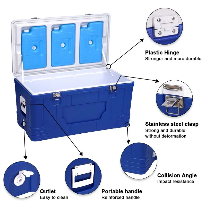 80L large PE material thermal insulation cooler box