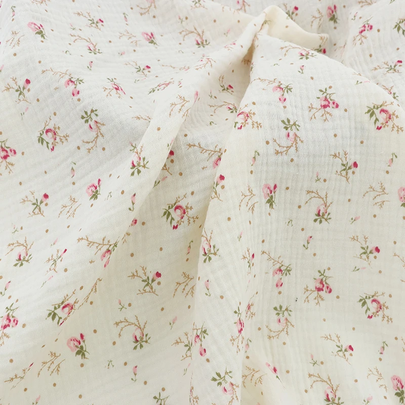 sunflower  print   100% Cotton  muslin gauze  crepe fabric for swaddle