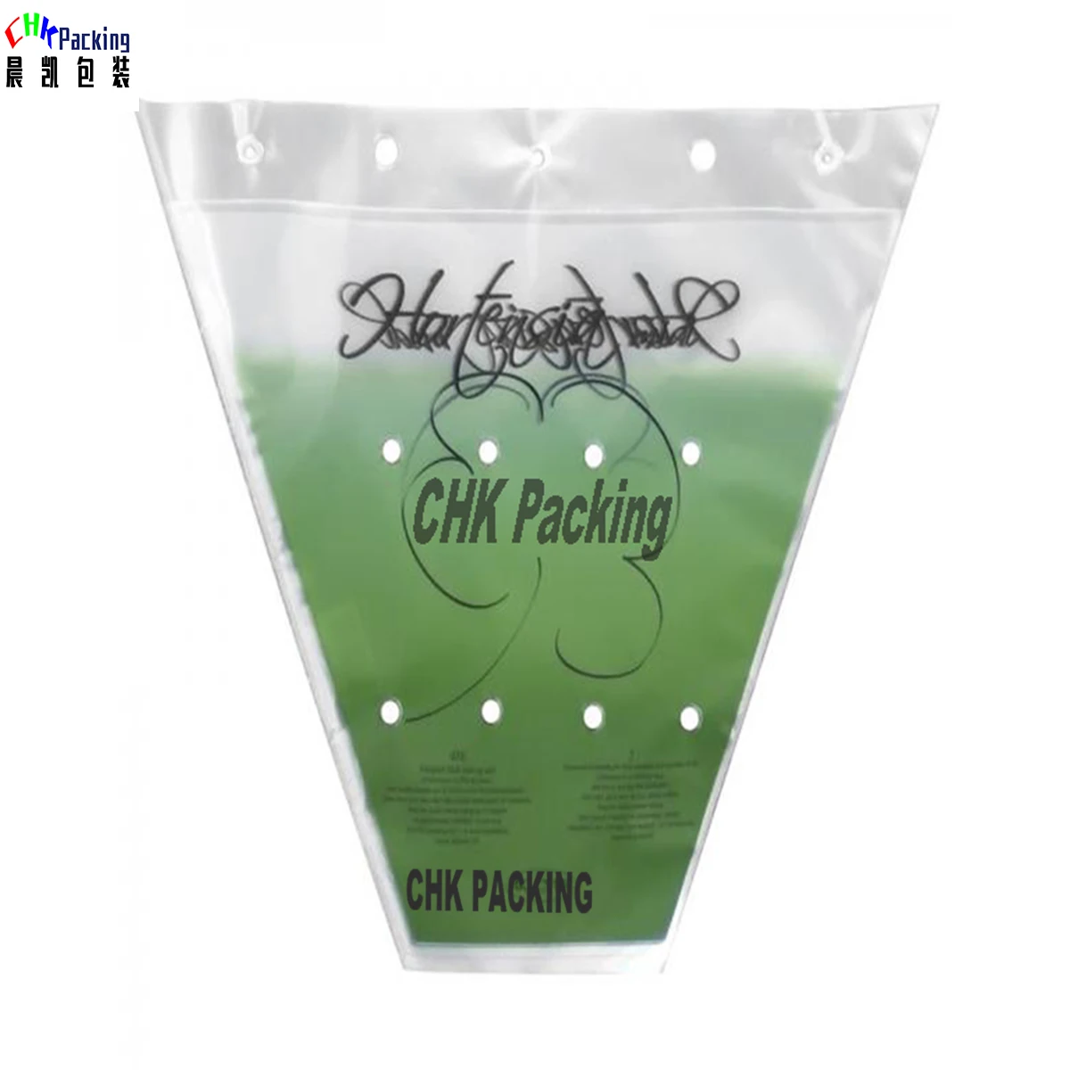 Customized plastic PE plant sleeve dried fresh green herb lettuce coriander parsley basil rosemary packaging for Vegetable