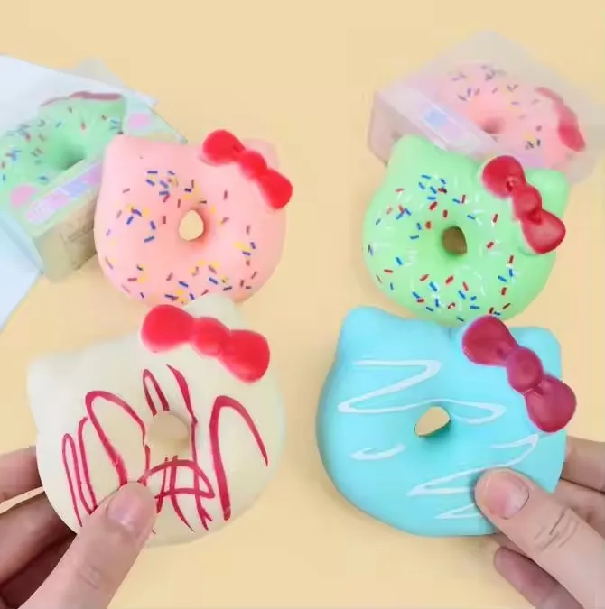 New Customizable Stretch Decompression Toy Soft TPR Simulation Cake Elastic Ball Unisex Squishy Donuts Stress Relief Plastic