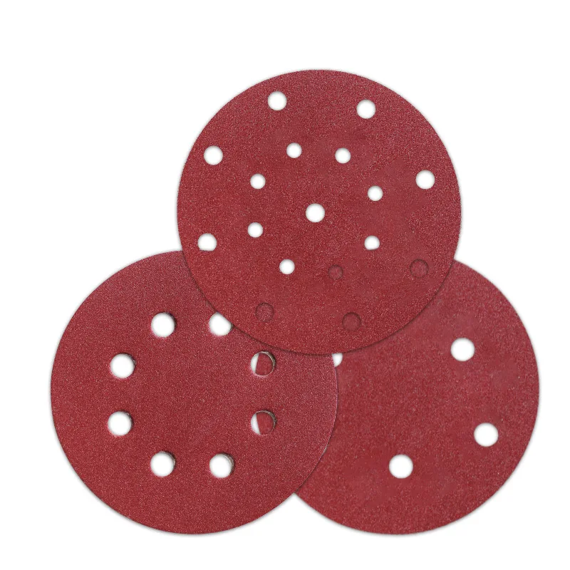 Hot sale 5 Inch 8 holes Flocking disc sandpaper with holes 5  Inch 123mm for Sanding &Polishing Flocking disc sanding paper