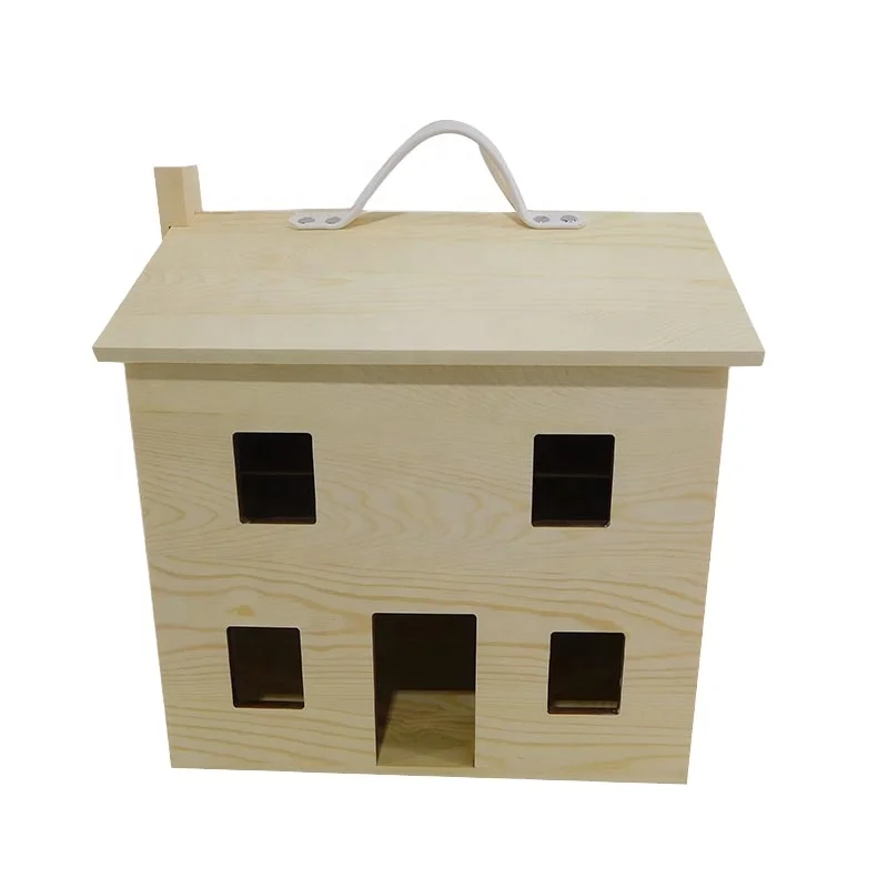 Unfinished Wood Doll House Decoration 3D DIY Dollhouse Craft