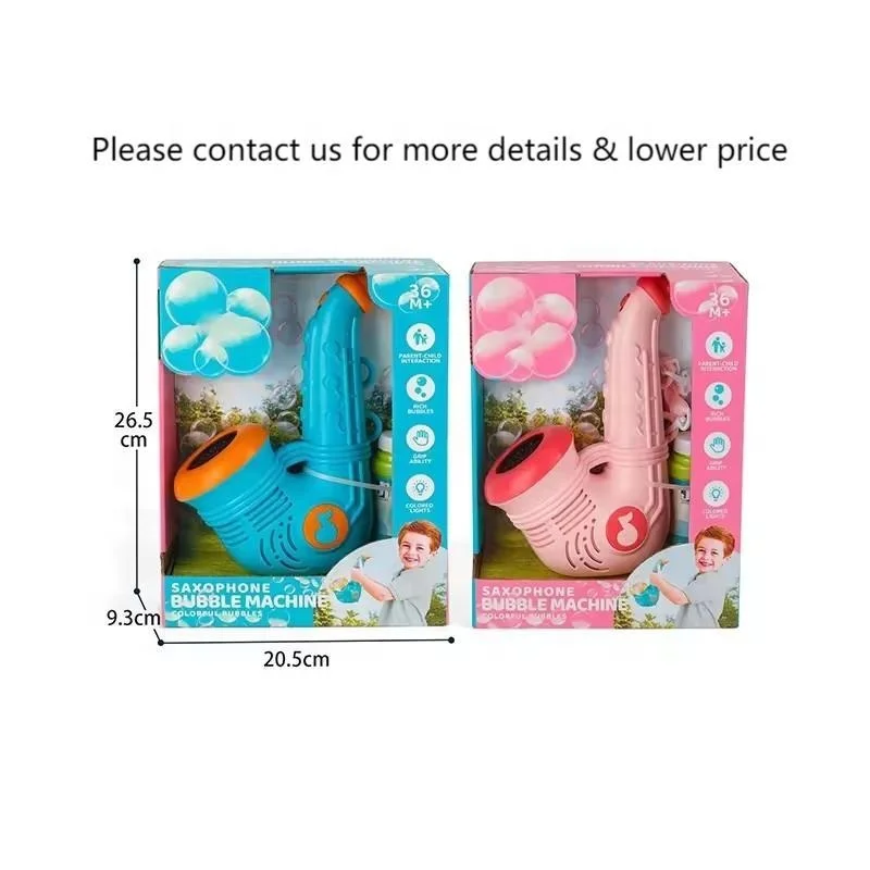 2024 New Design Electric Saxophone Toy Bubble Machine Blowing Fun Hand-held Bubble Kid Toys with Light