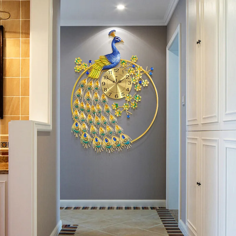 Light luxury decorative silent clock creative hanging watch wall arts wall clock for home living room