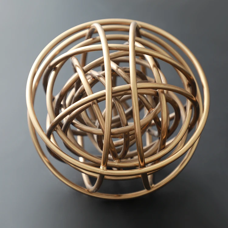 Twig ball decorative handmade house gold metal decoration suppliers modern table centerpiece decoration