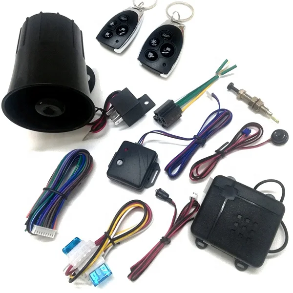 big siren quality Easy install Alarms car Vehicle  alarm manual 4  buttons remote car alarm system