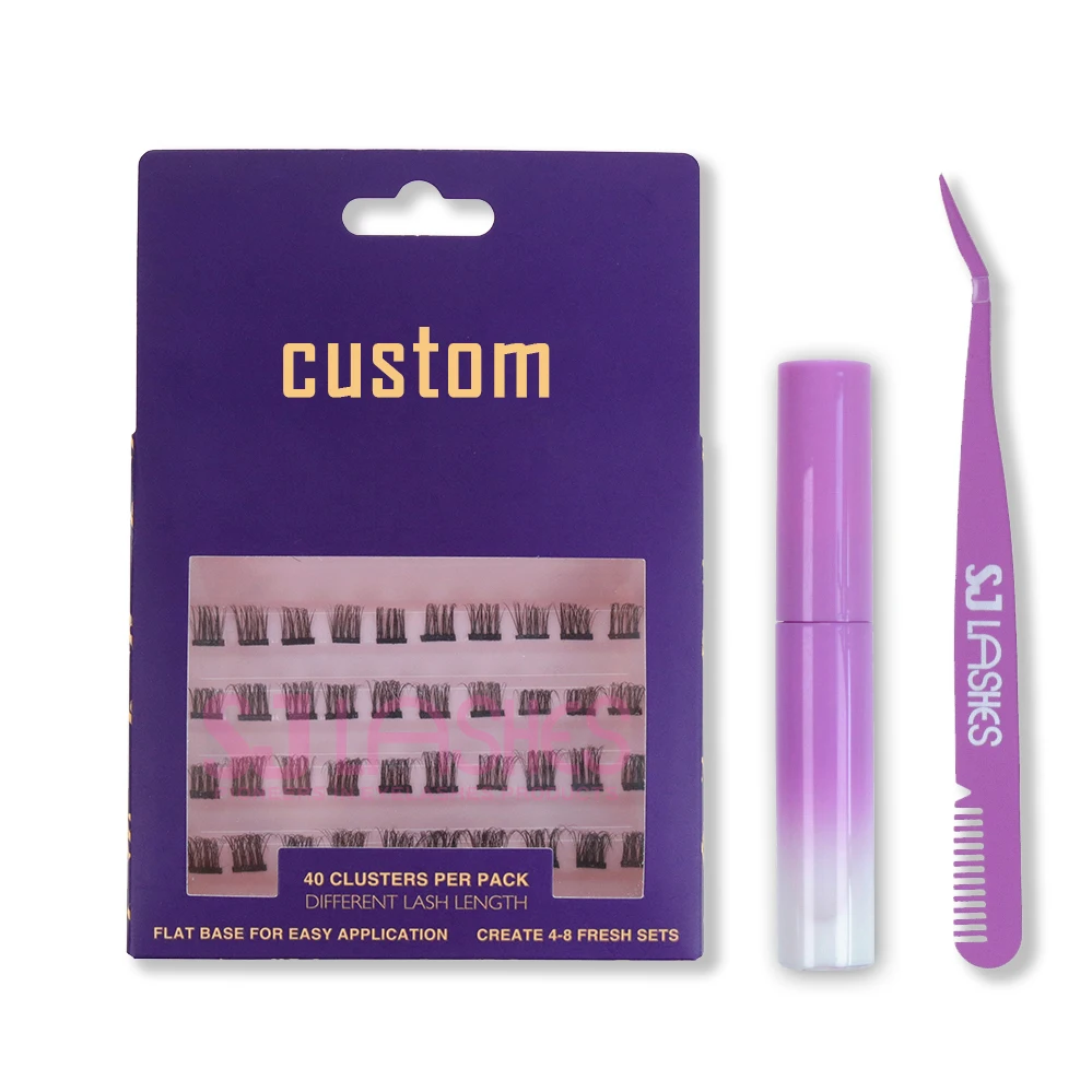 Private Label Individual Eyelash Clusters Diy Kits Premade Fans Lash Pre Cut Segment Eyelash Knot Free Mink Cluster Lashes