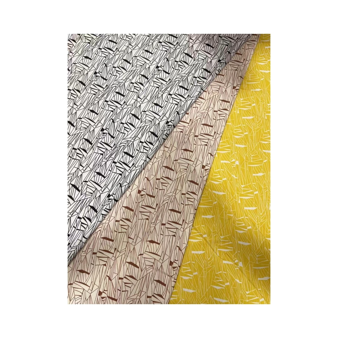 Simple style pattern design rayon screen printing fabric rayon slub printed fabric for Garment