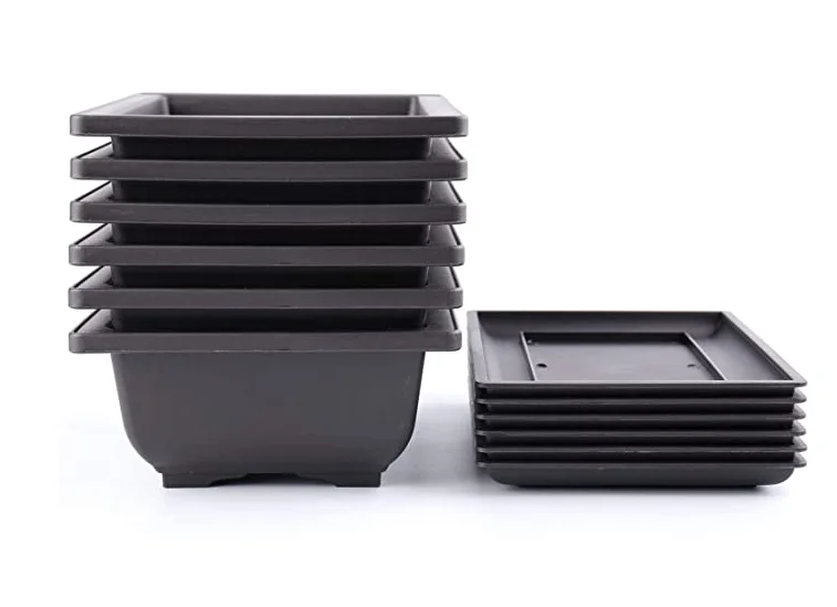 factory wholesale cheap pot plastic flower pots bonsai pot and tray