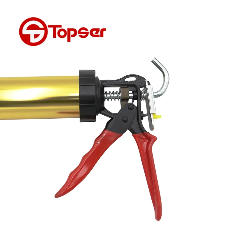 Hand Tool 600ML Aluminum Alloy Manual Sausage Glass Glue Gun Silicone Sealant Nozzle Caulking Gun