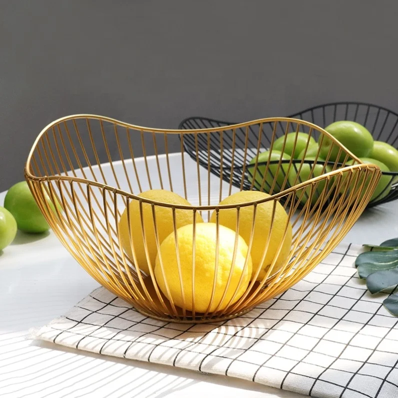 Iron wire fruit basket creative lotus leaf irregular iron fruit basket snack compote