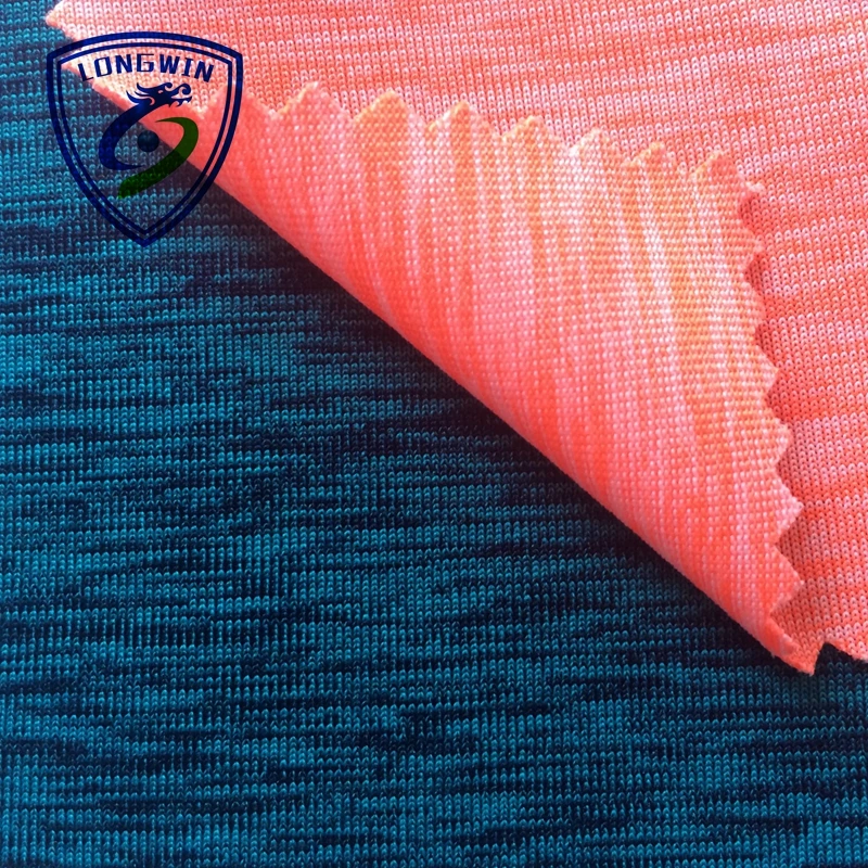 
melange 87% polyester 13% spandex elastic jersey fabric for yoga wear and yoga pants sportswear 