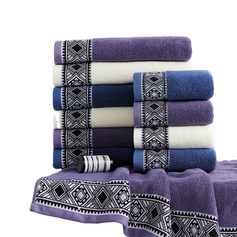 Hot Selling Luxury Bath Towels 3 pcs Sets 100% Cotton With Jacquard Dobby