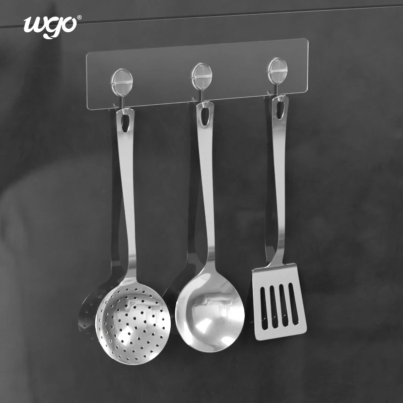 Hot Selling 3/5pcs Adhesive Multifunctional Novelty Hooks Rails Organizer Wall Mounted