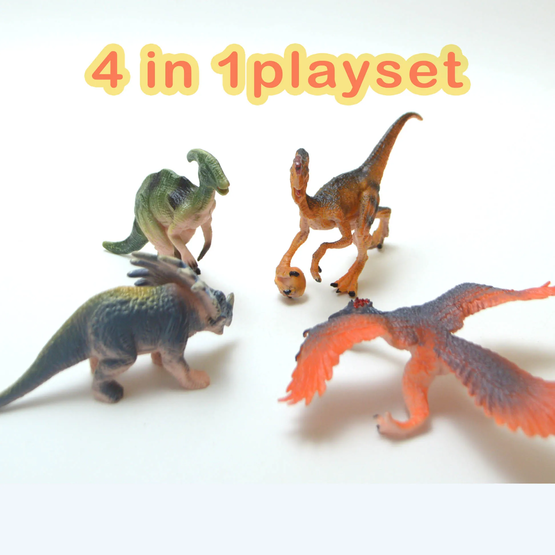 Dinosaur Model Toys Simulation Dinosaurio Figure Set for Kids 4 in 1 Animal Toys Model