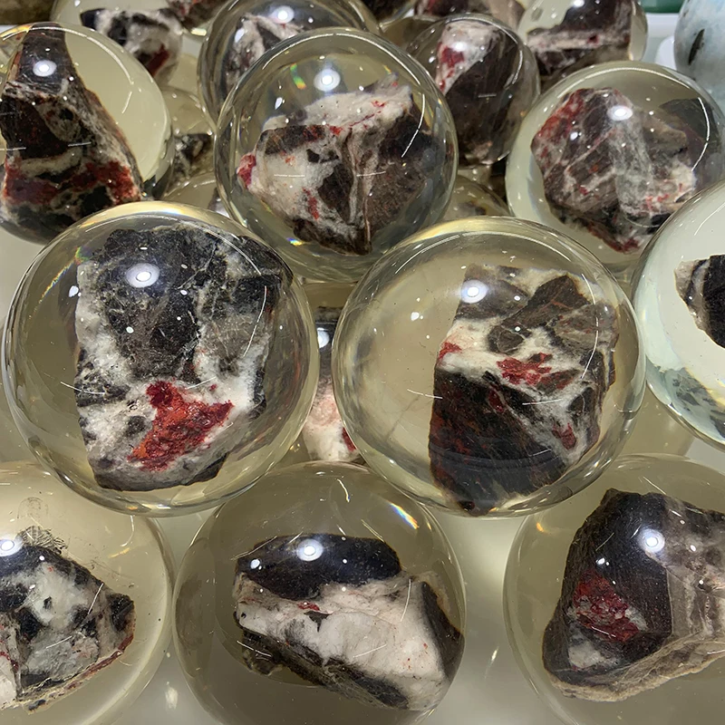 Wholesale natural Cinnabar mineral crystal sphere quartz ball for Decoration