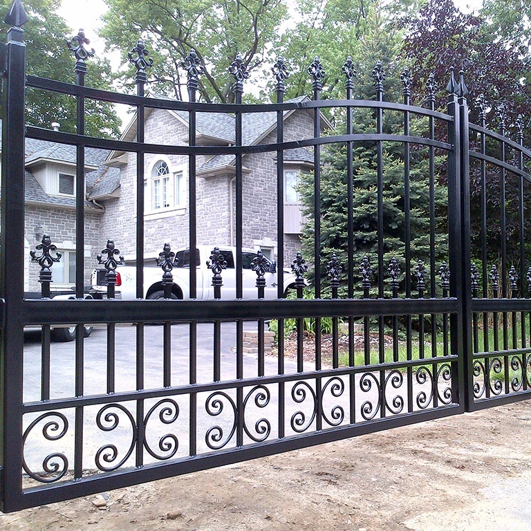 Garden modern high quality house latest exterior metal gate design manor security main wrought iron golden gate