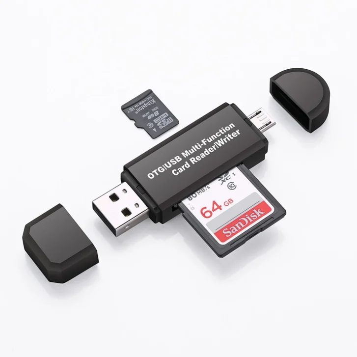 3-in-1 Micro USB USB C Memory Card Reader USB Type-C OTG Adapter Portable Memory Card Reader