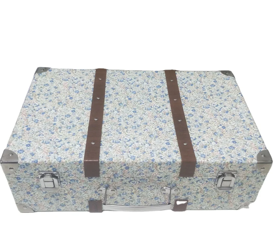 hot selling large cardboard fabric Suitcase Gift Box With Handle made in Shenzhen China
