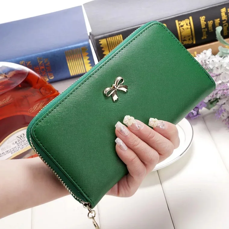 Wholesale new fashion Cheap Women Wallet custom logo zipper Design Long Wallets Ladies clutch Coin Purse