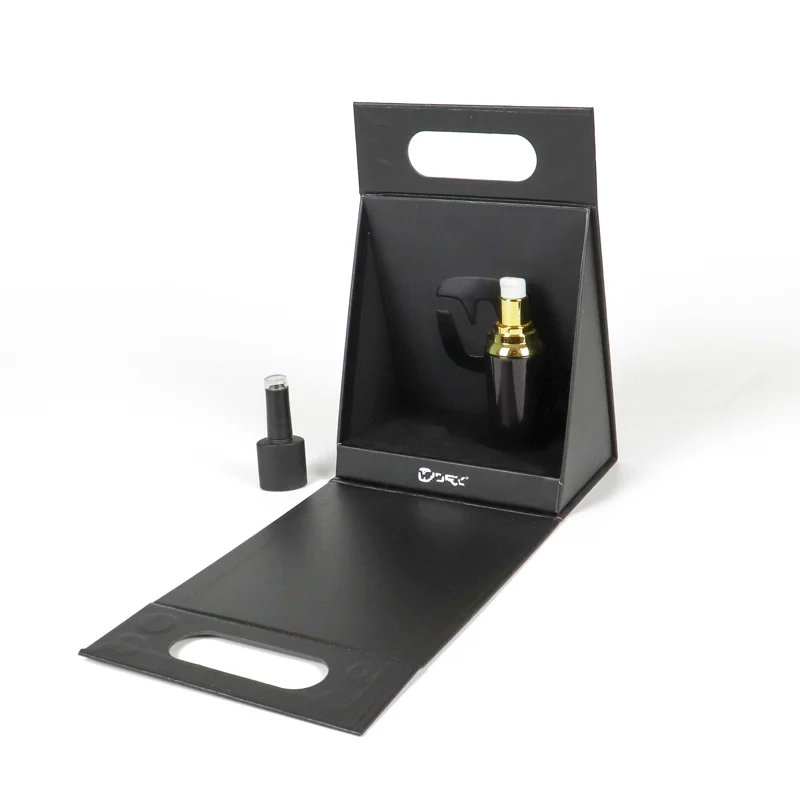 folding magnetic gift packaging perfume box luxury ribbon small custom logo reusable cardboard velvet cosmetic black 50ml box