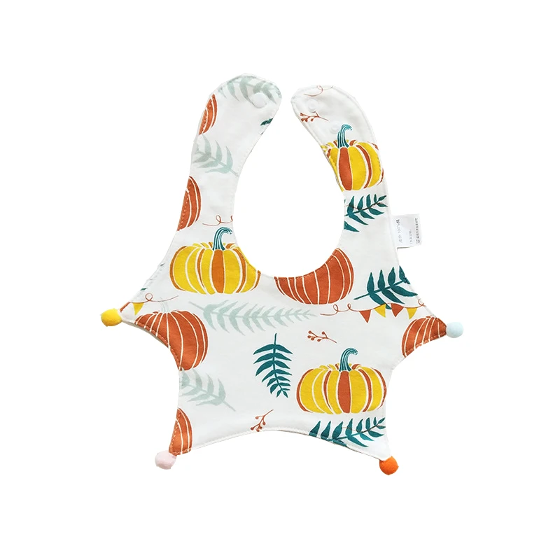 Cute Baby Bibs Newborn Wholesale Snap Button Soft Cotton Star Shape Towel Feeding Drool Bibs