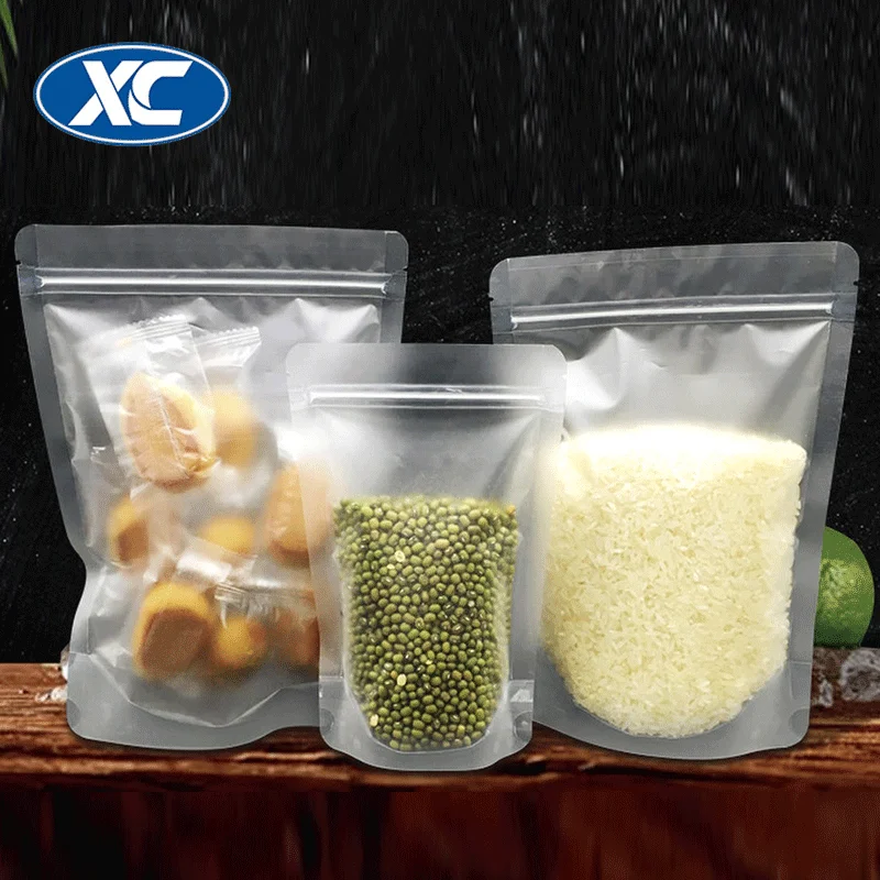 In Stock Matt Doypack Resealable Snack Nut Frosted Plastic Bag Transparent Clear Fashion Zipper Stand Up Pouch