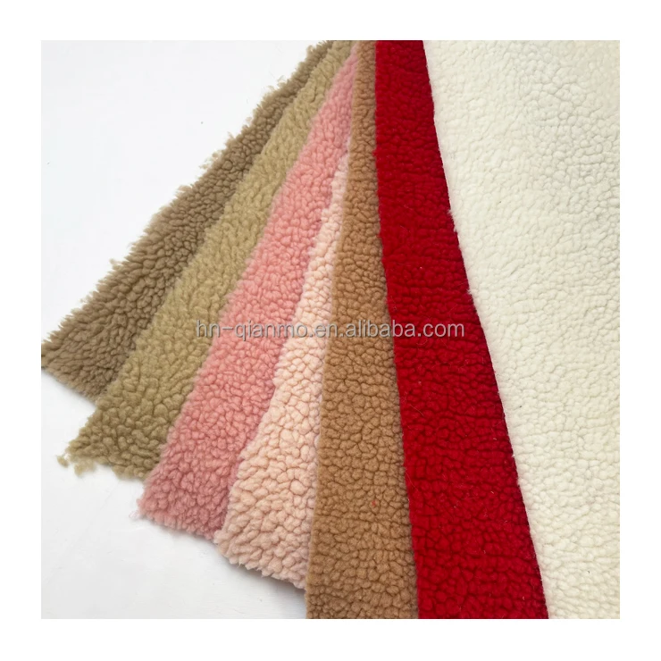 Factory Recycled Faux Fur Sheep Fabric 100% Polyester Wool Faux Fur Fabric