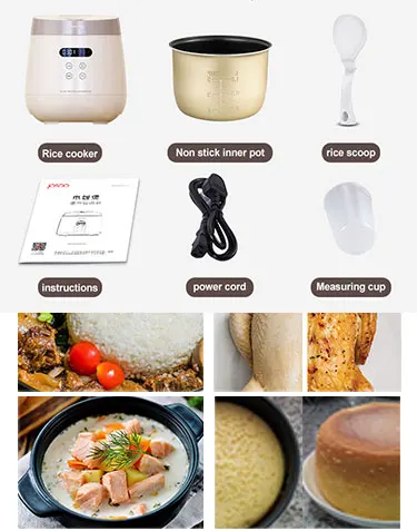 1L Electric Rice Cooker & Hot Pot 400W Power Korean Style Josoo Oem 110V Mini Rice Cooker for Small Families and Students