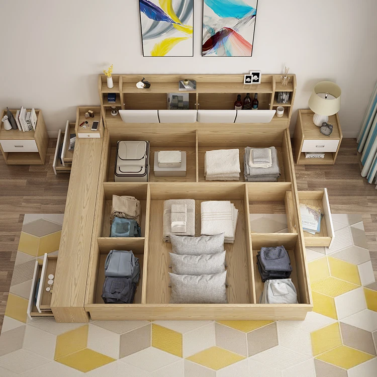 Многофункциональная спальня Nordic Modern Gas Lift High Box Storage Twin Size