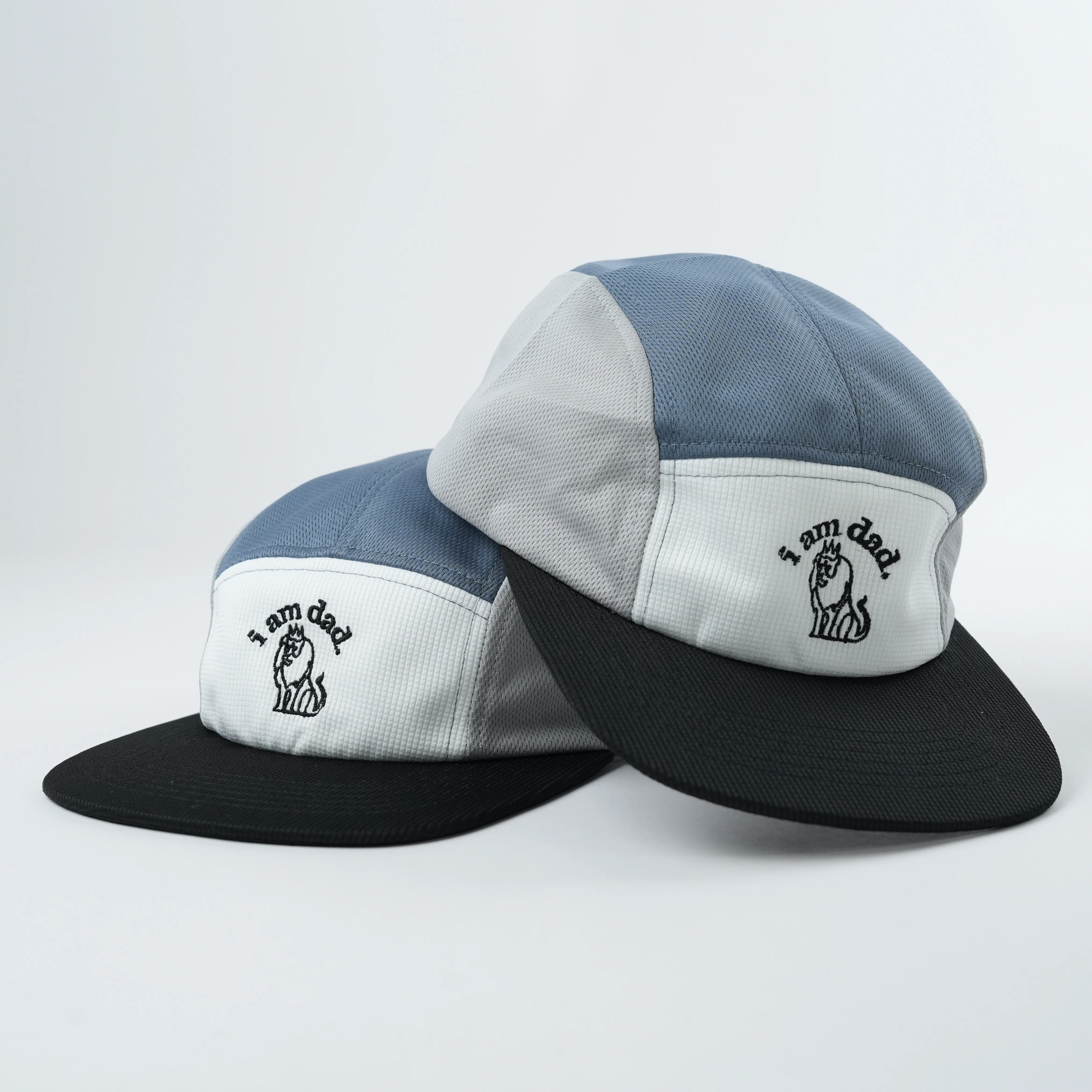Custom High Quality Embroidery Logo Sport Material Running Cap 5 Panel Unstructured Camp Cap