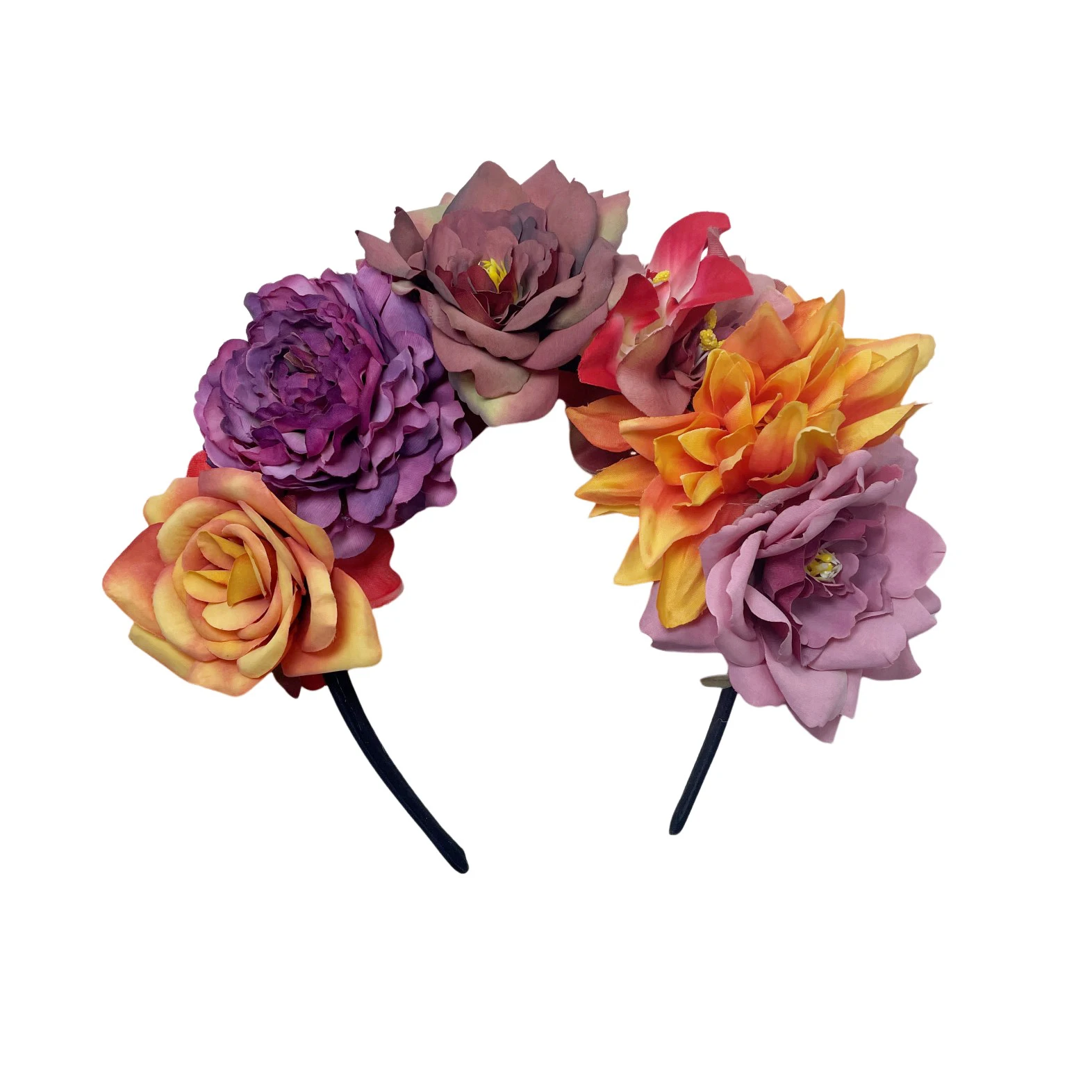Women Artificial Hair Accessories Simulation Flower Hair Ring Adjustable Fabric Wedding Wreath Crown Rose Headband For Bride