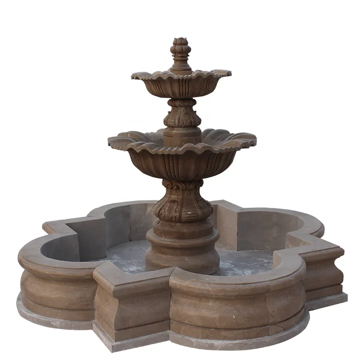Outdoor Garden Decor Large Size Natural Stone Antique Marble Water Fountain For Sale