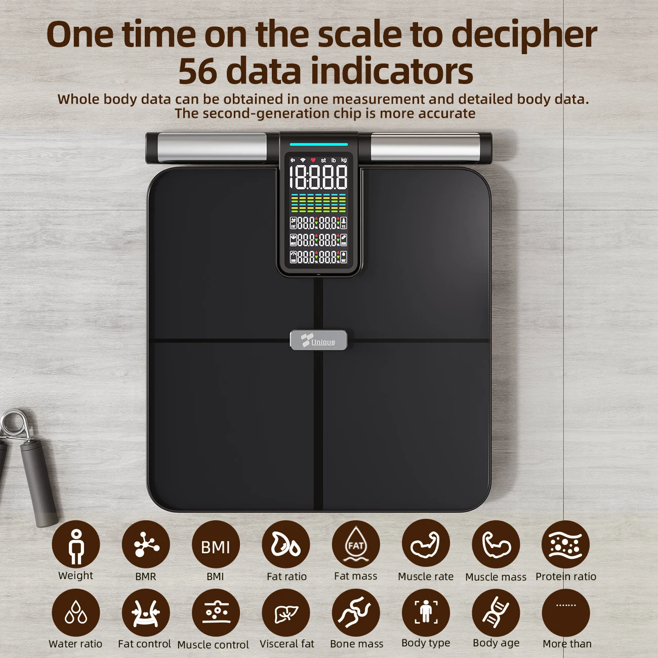 5.25Inch VA Electronic Scale 220KG Smart Home Use Weight Scale Digital High Accuracy Intelligent Bathroom Scale BMI Bluetooth