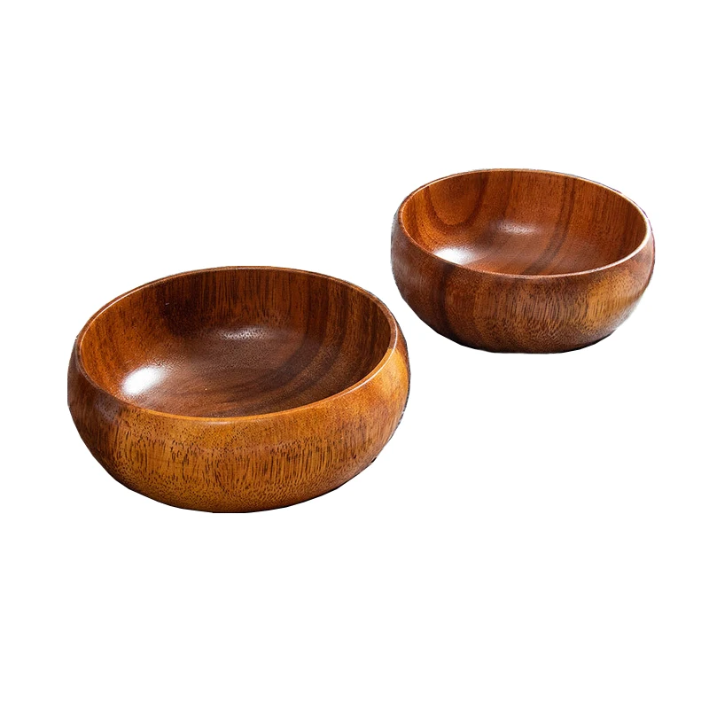 Good Quality Wood Bowl for Food, Fruits, Salads Acacia Wooden Serving Bowl Bamboo Bowls