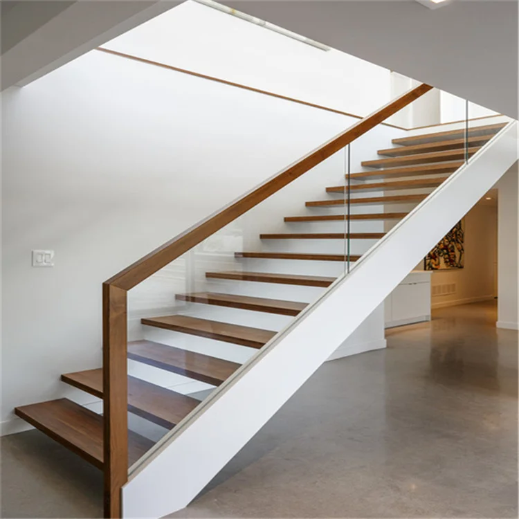Ace Factory Sale Double Beam Stringer Stairs New Products Outdoor Wooden Stairs Good Selling Straight Staircase