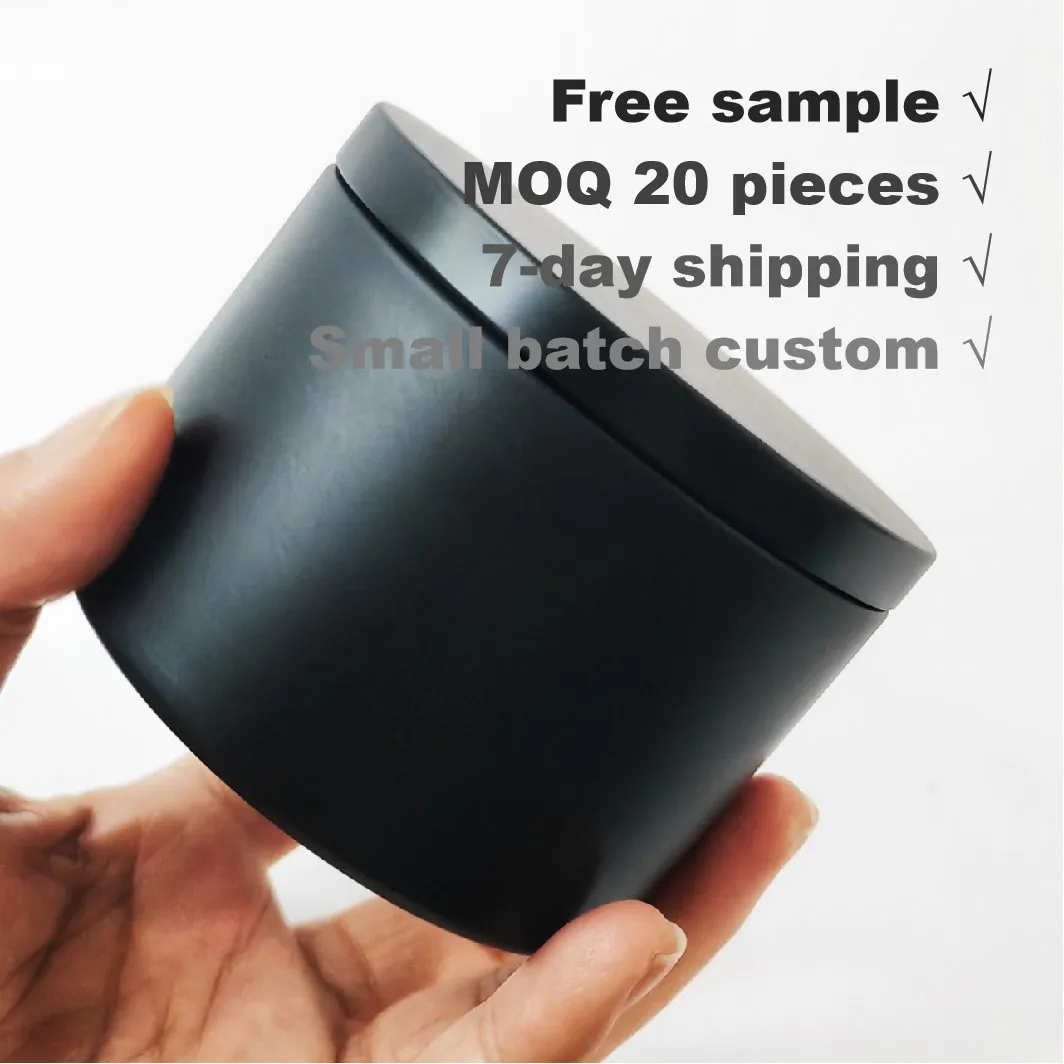 Wholesale 2oz 4oz 8oz Spice Tea Aluminum Candle Jar Metal Round Tins Cosmetic Tin Cans With Screw Lids For Candles