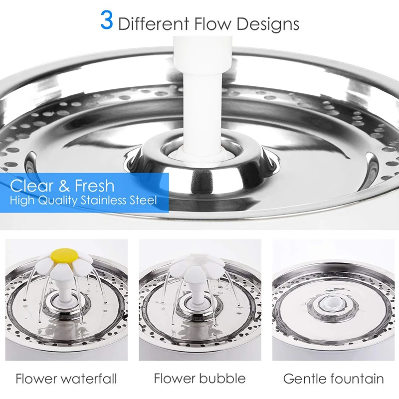 Automatic Electric Water Motor With Led Swan White New Drinking Pet Watee Fountain