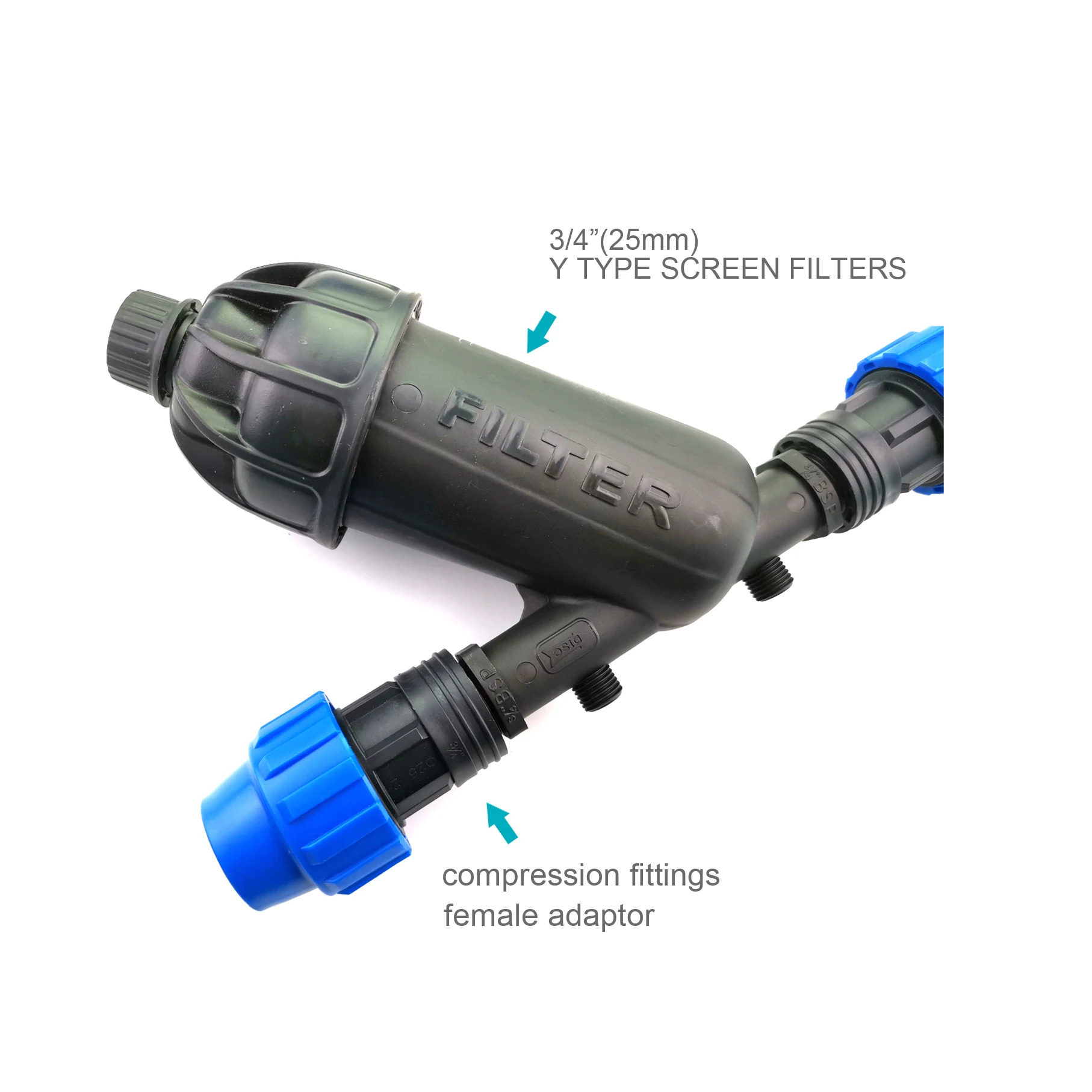 Wholesale Plastic Disc Filter Y Type for Irrigation System Dirt Removal and Water Cleaning 25/32/40/50/63/75/90