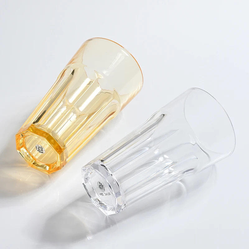 630ml Acrylic Octagonal Commercial Whiskey Cocktail Glass KTV Bar  PC Plastic Water Cup Beer Glass 630ml unbreakable