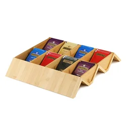 Farmhouse Style Adjustable Coffee Bag Holder 8 Compartments Tea Bag Organizer For Drawer